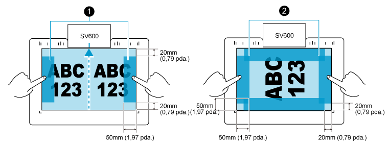 Zonas adecuadas para sujetar el documento