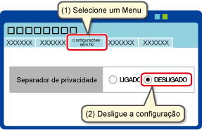 Exemplo de alteração de configuração com um navegador da Web