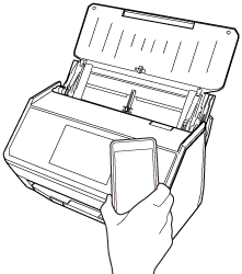 将移动设备靠近扫描仪